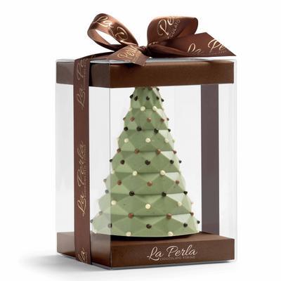 White Chocolate Christmas Tree with Pistachios - La Perla Torino